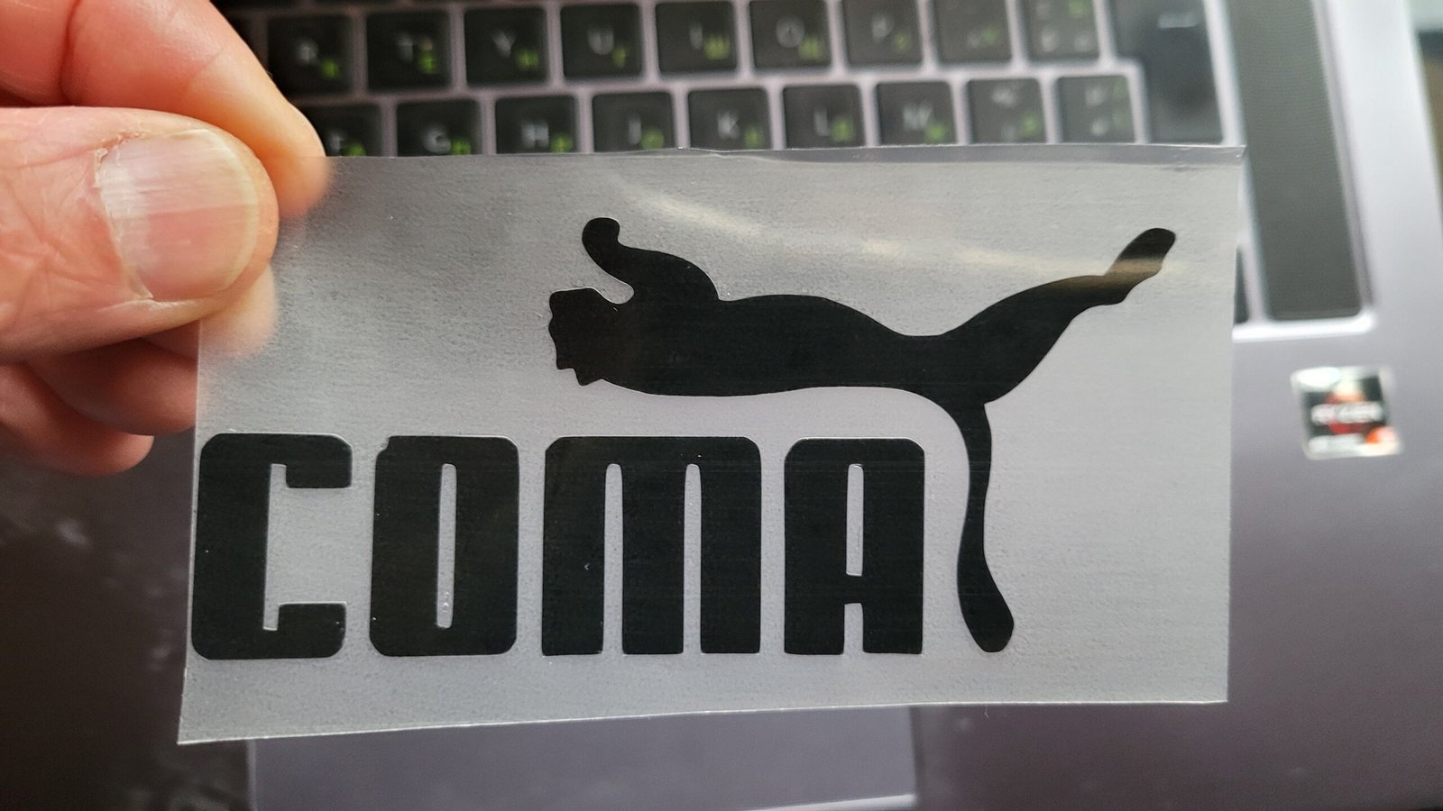 Puma Coma humor Iron-on T-shirt Sticker (heat transfer) - Image 2