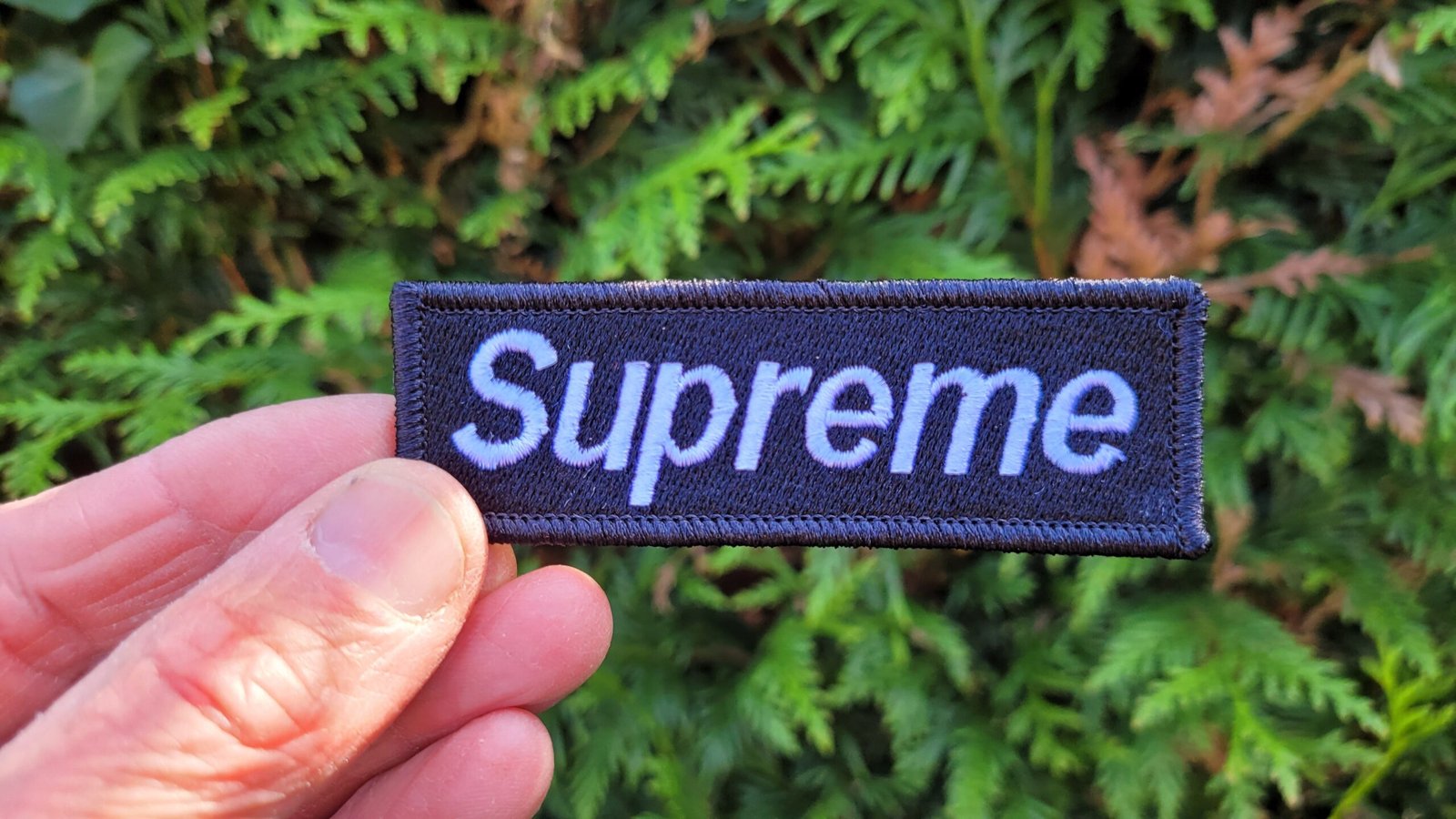 Supreme Black Embroidered patch Logo