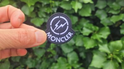 Moncler Black and White iron on patch Logo
