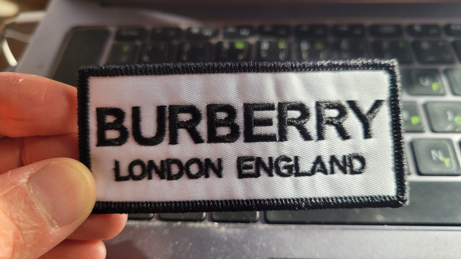 Burberry White London Embroidered patch Logo