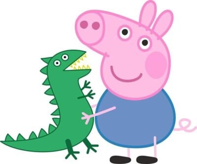 Peppa Pig Logo Iron-On Patch – Full-Color Print