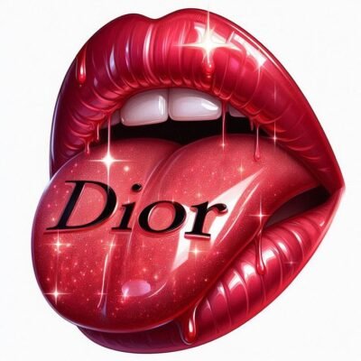 Dior Red Tangue Full Color Logo (heat transfer)