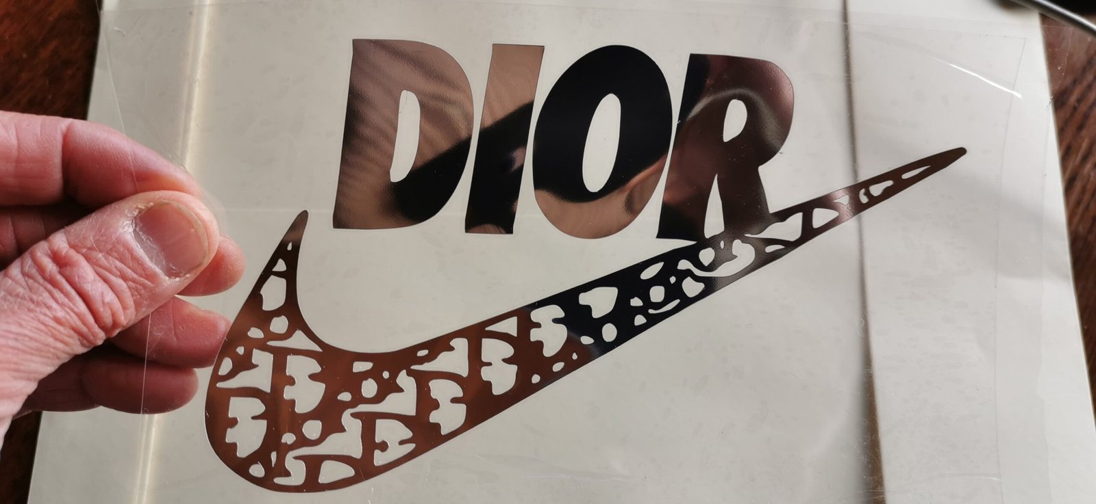Nike x Dior Collab Swoosh Logo Iron-on Sticker (heat transfer) - Image 2