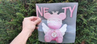 Pink Bear Angel Logo