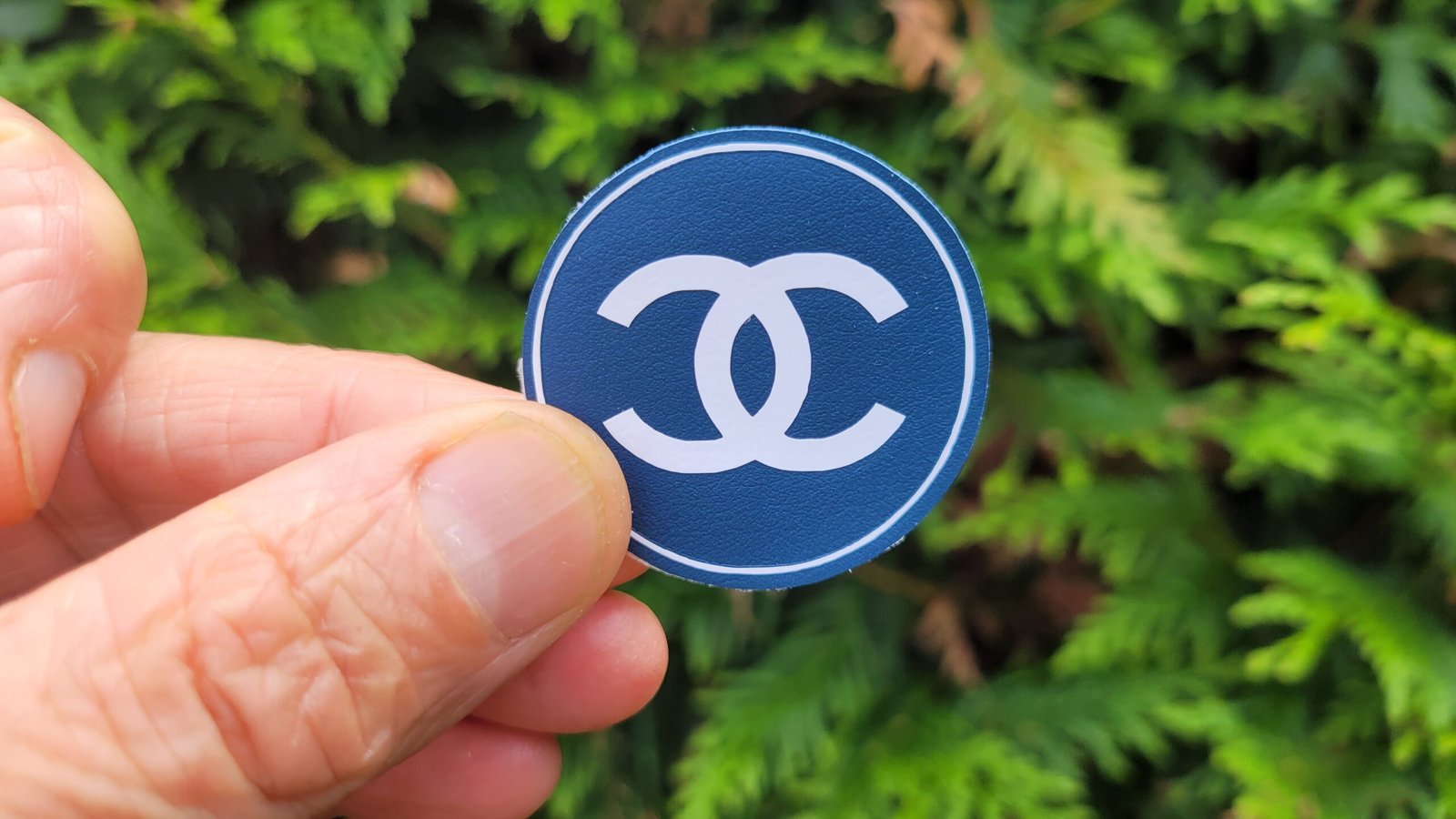 Chanel logo genuine Italian leather iron-on patch - Image 2