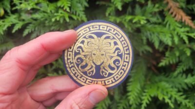 Versace Style genuine Italian leather iron-on patch