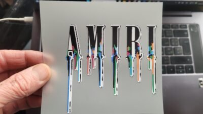 Amiri drop colors logo iron on
