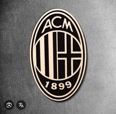 ACM Milan Logo Black/Gold Iron-On Heat Transfer
